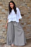 Arbi Gingham Palazzo Pant Chocolate